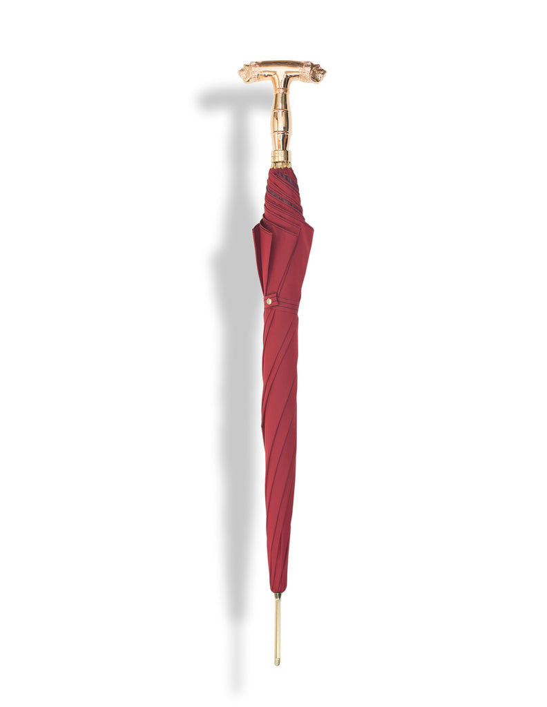 Lion Pommel Umbrella - Red