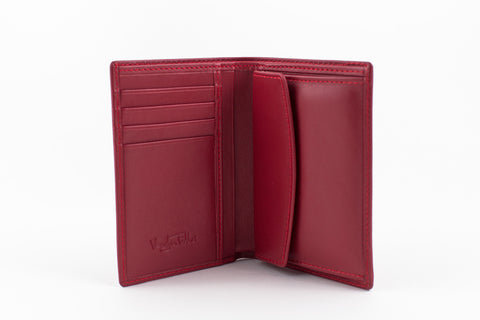 Vertical Bifold Wallet - RED WINE